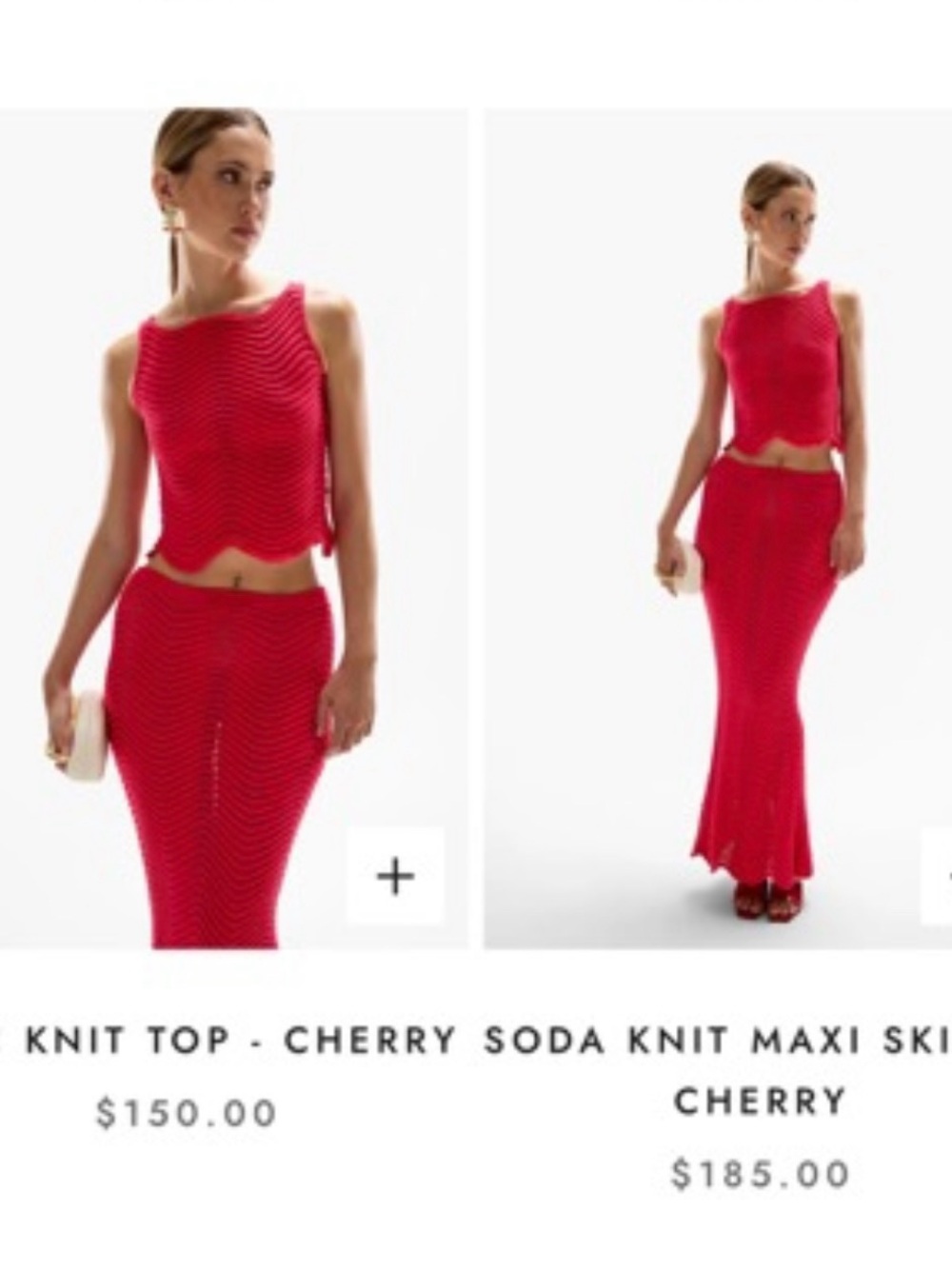 NWT cin cin 2 piece cherry red set size sm